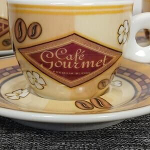 Stokes Gourmet Espresso Cups & Saucers Set of 4 Coffee Bistro Dishwasher Safe